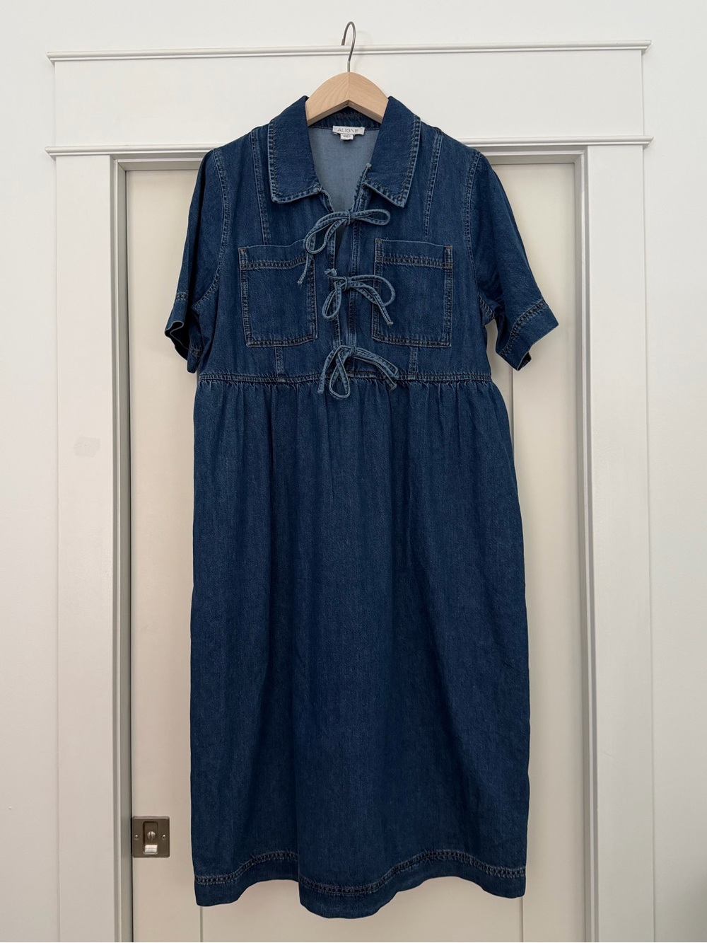 Aligne Denim Bow Dress from Anthropologie